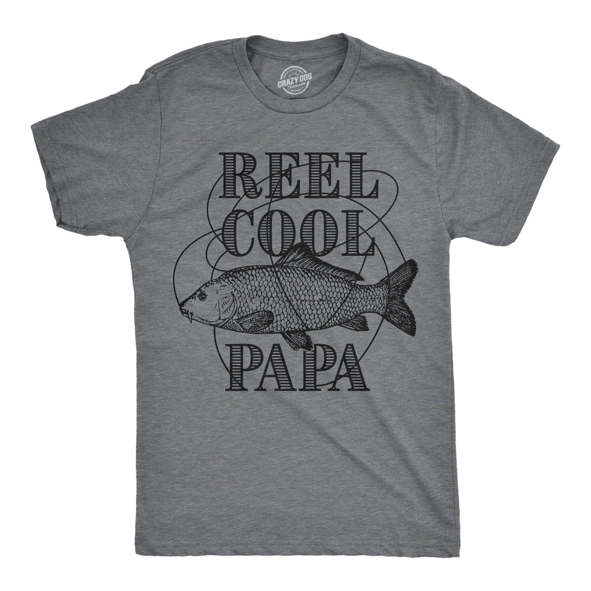 Mens Reel Cool Papa T shirt Funny Fathers Day Fishing Gift for Grandpa  Graphic Tees
