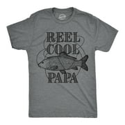 Mens Reel Cool Papa T shirt Funny Fathers Day Fishing Gift for Grandpa Graphic Tees