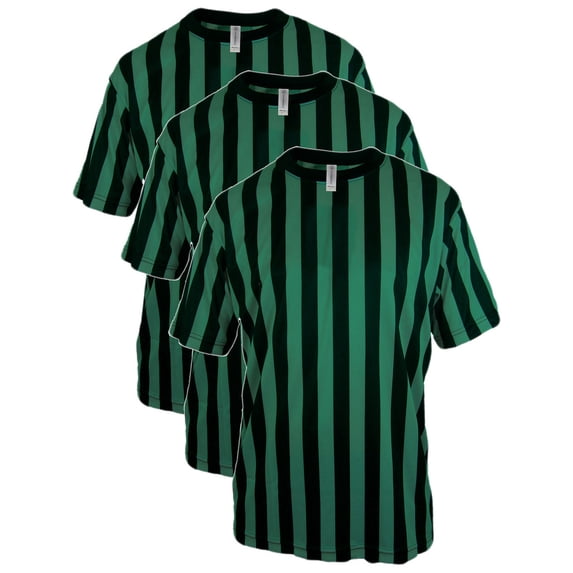 Mens Referee Shirts|Comfortable, Lightweight Ref Shirt for Officials, Bars, More - 3PK Black/Green CA2001G 4XL