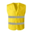 thumbnail image 1 of Mens Reflective Outerwear Vests High Visibility Safety Breathable Vest Full Zipper Construction Work Protective Coat Yellow Free Size, 1 of 9
