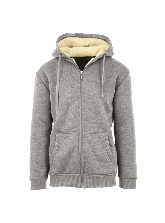 Mens Regular Fit Heavyweight Sherpa Fleece Lined Hoodie (S-3XL)