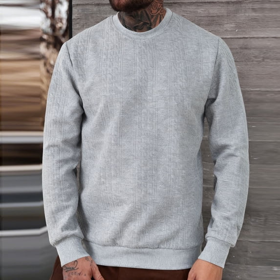 Mens Regular-Fit Long-Sleeve T-Shirt Gray XXXL