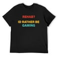 thumbnail image 1 of Mens Rehab I'D Be Rather Gaming Vintage Apparel T-Shirt Black X-Large, 1 of 5