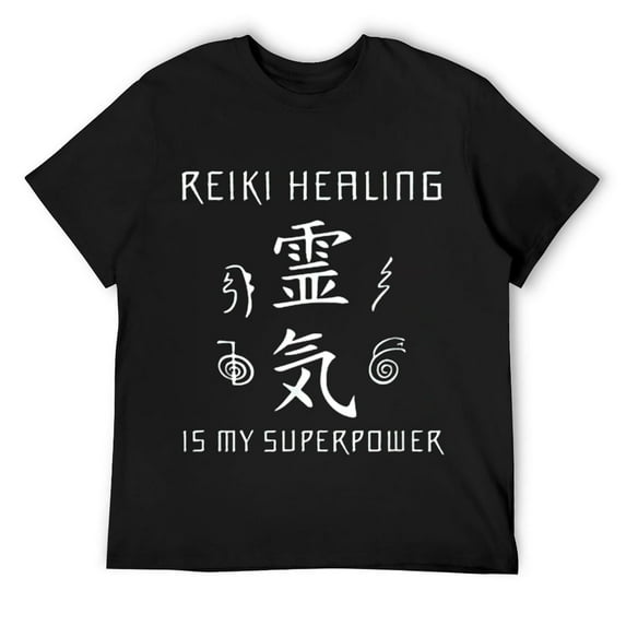 Mens Reiki Healing Is My Superpower - Spiritual Reiki Quote T-Shirt Black