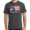 thumbnail image 1 of Mens Remember 9-11, 2001 Sept 11th Cotton Tee Shirt, Large Charcoal Gray, 1 of 5