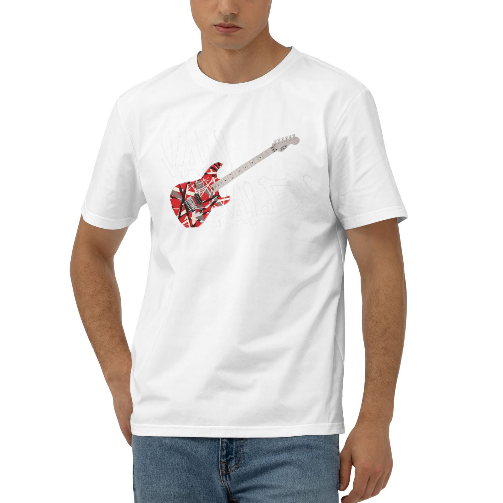 Mens Remembering Eddie Van Halen Official Shirt Summer Crew Neck