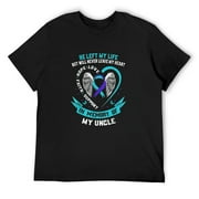 Mens Remembrance In Memory Of My Uncle Suicide Awareness Memorial T-Shirt Black Small