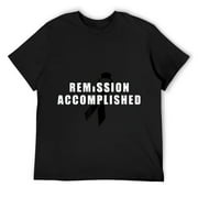 Mens Remission Accomplished Melanoma Cancer Support T-Shirt Black Small