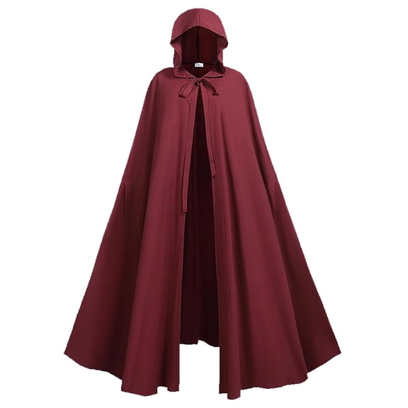 Mens Renaissance Hooded Cape Medieval Cloak Hobbit Halloween Costume Vintage Cosplay Outerwear