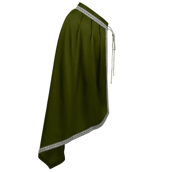 Mens Renaissance Shawl Half Shoulder Cape Medieval Ren Faire Cloak Halloween Costume