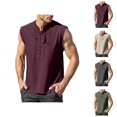 thumbnail image 1 of Mens Renaissance Shirt Tank Top Lace Up Stand Collar Sleeveless Shirt Pirate Steampunk Viking Shirts, 1 of 5
