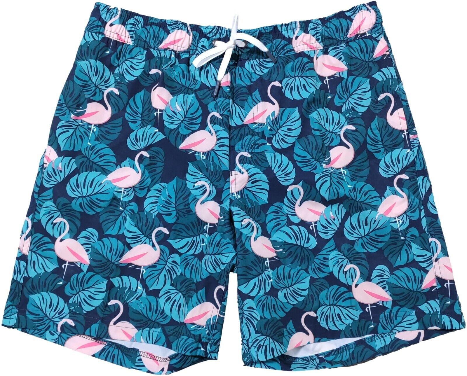 Pink Flamingo Men Swim Trunks Shorts, Watercolor Print Beach 7 Inch In –  Starcove Fashion