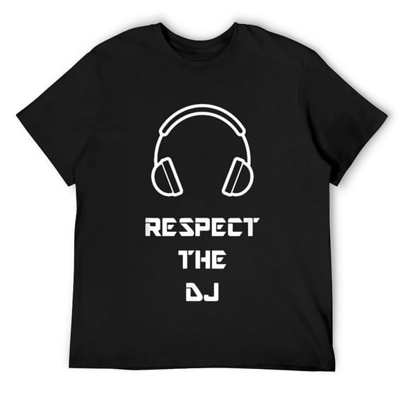 Mens Respect The DJ Shirt DeeJay T-Shirt Black