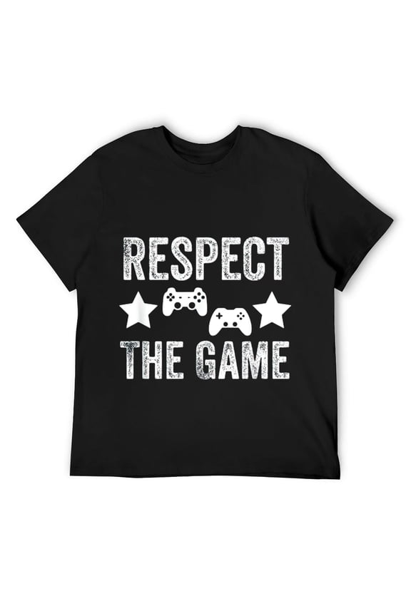 Mens Respect The Game Video Game Controller T-Shirt Black