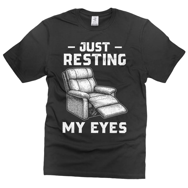 Mens Resting my eyes t-shirt nap shirts sleeping funny tee birthday gift fathers day dad gift shirt (Large Black)