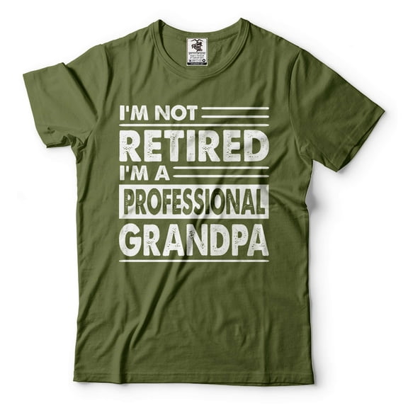 Mens Retirement T-shirt Funny Grandpa Shirt Grandpa Retirement T Shirt Retirement Gifts (4X-Large Military Green)