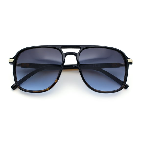 Mens Retro Classy Racer Tear Drop Mogul Luxury Sunglasses Black Tortoise - Smoke