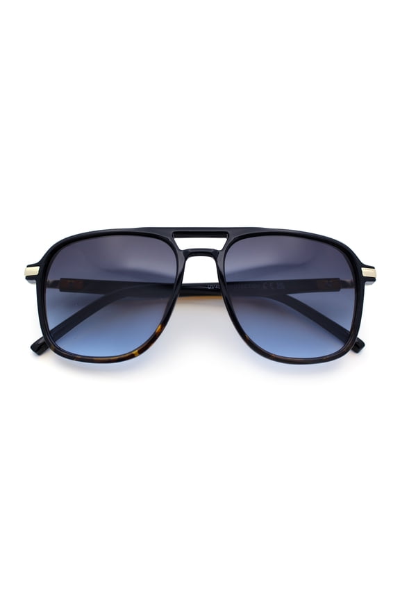 Mens Retro Classy Racer Tear Drop Mogul Luxury Sunglasses Black Tortoise - Smoke