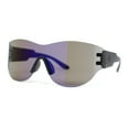 thumbnail image 1 of Mens Retro Color Mirror Shield Wrap Futuristic Sport Sunglasses Black - Blue Mirror, 1 of 4