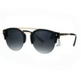 thumbnail image 1 of Mens Retro Half Horn Rim Hipster Elegant Designer Nerdy Sunglasses Black Smoke, 1 of 4