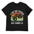 thumbnail image 1 of Mens Retro I Like Big Trucks And I Cannot Lie Monstertruck Engine T-Shirt Black, 1 of 5