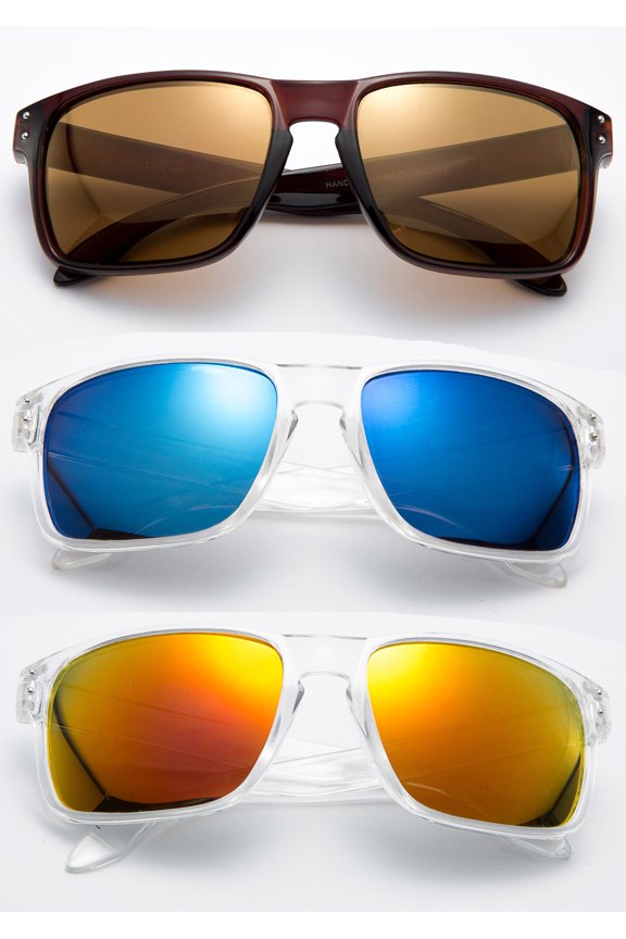 Mens Retro Keyhole Fashion Glasses Flash Mirror Lens