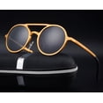 thumbnail image 1 of Mens Retro Round Sunglasses Aluminum Magnesium Frame Polarized Lenses UV400 Protection Vintage Driving Eyewear, 1 of 2