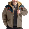 thumbnail image 1 of Mens Retro Solid Color Long Sleeve Stand Collar Three Mens Coat Strap Waist Length, 1 of 6