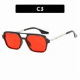 thumbnail image 1 of Mens Retro Square Frame Sunglasses Sun Protection PC Material Punk Fashion Eyewear Leopard Blue Lens Gray Film, 1 of 1