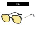 thumbnail image 1 of Mens Retro Square Frame Sunglasses Sun Protection PC Material Punk Fashion Eyewear Leopard Blue Lens Gray Film, 1 of 1