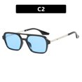 thumbnail image 1 of Mens Retro Square Frame Sunglasses Sun Protection PC Material Punk Fashion Eyewear Leopard Blue Lens Gray Film, 1 of 1