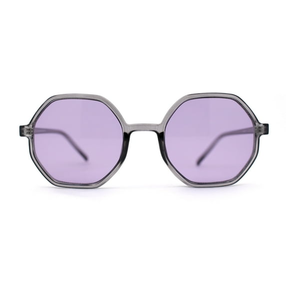 Mens Retro Squared Octagon Plastic Hippie Sunglasses Slate Purple