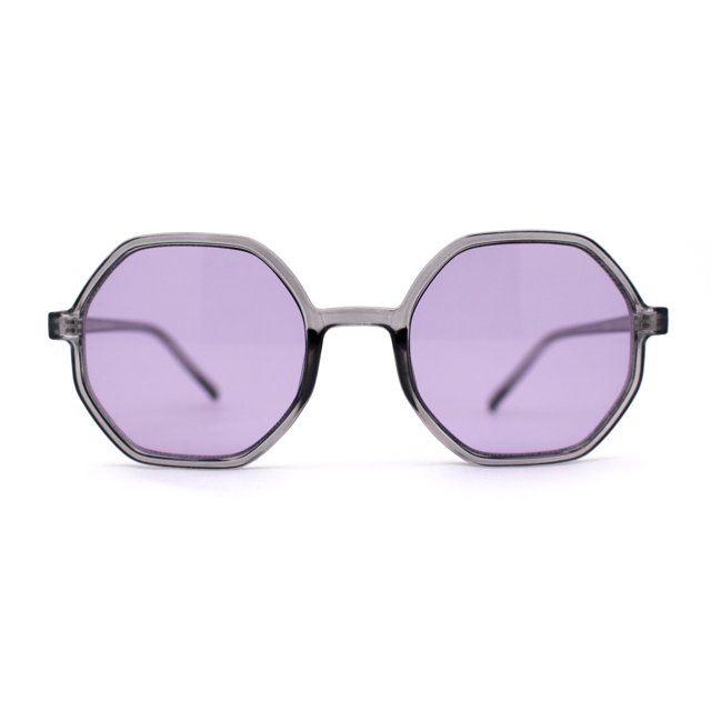 Mens Retro Squared Octagon Plastic Hippie Sunglasses Slate Purple