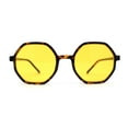 thumbnail image 1 of Mens Retro Squared Octagon Plastic Hippie Sunglasses Tortoise Yellow, 1 of 4