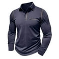 thumbnail image 1 of Mens Retro Stitching Polo Shirts Casual Long Sleeve Sports Multi Occasion Henley Shirt Fall Base Layer Lapel Tops, 1 of 1