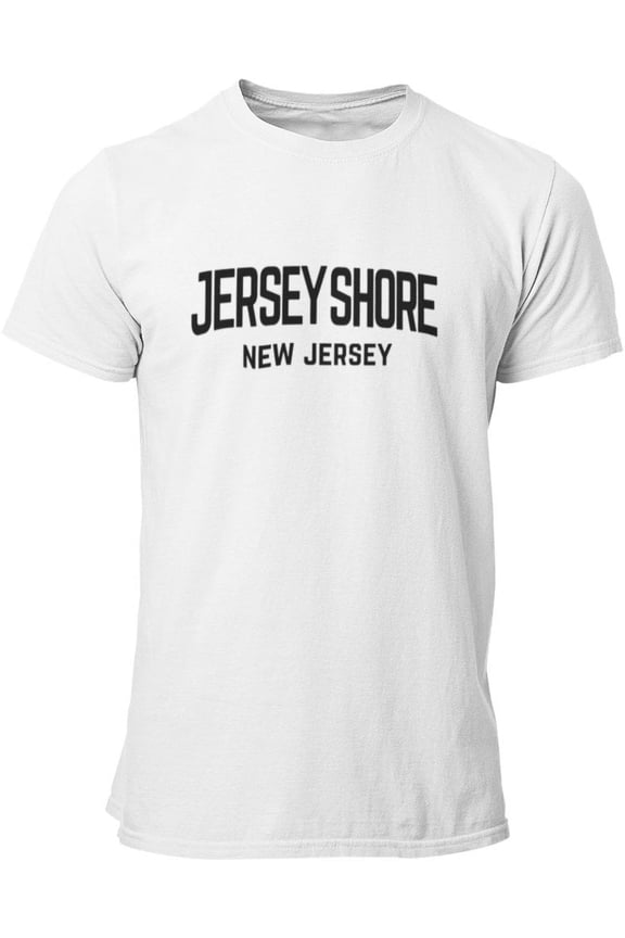 Mens Retro Tee Jersey Shore NJ White, Small