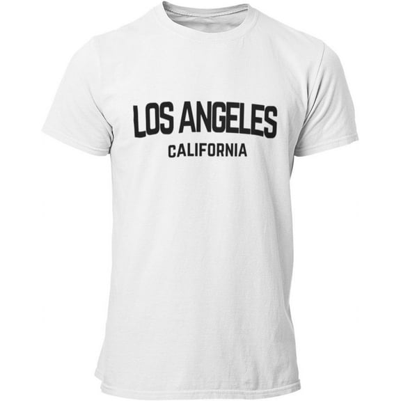 Mens Retro Tee Los Angeles California White, Large