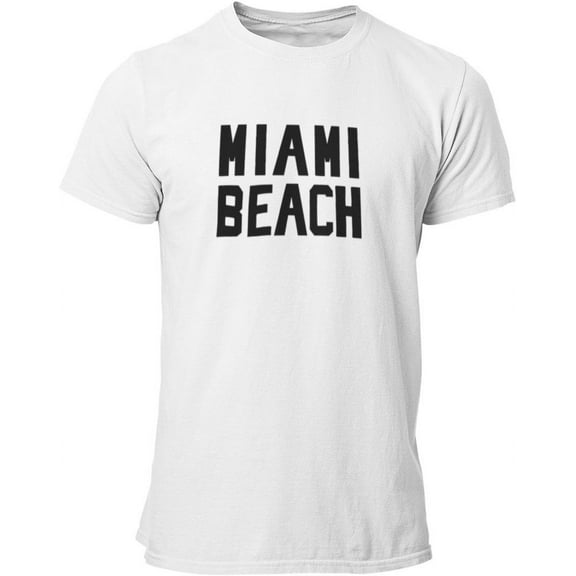 Mens Retro Tee Miami Beach White, Small