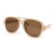 thumbnail image 1 of Mens Retro Thick Plastic Flat Top Racer Mafia Sunglasses Beige - Brown, 1 of 4