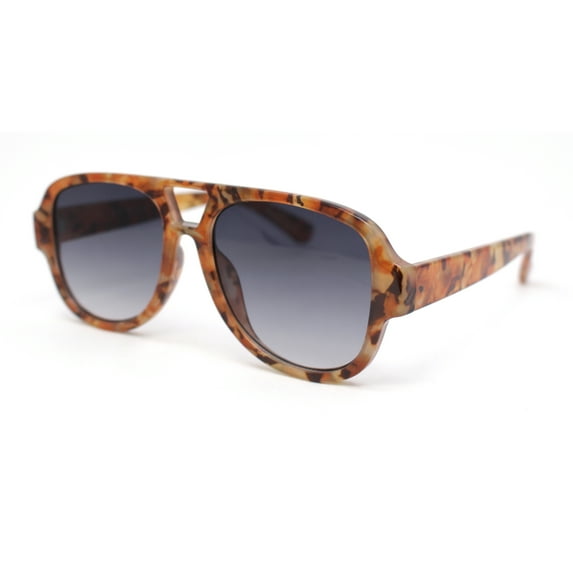 Mens Retro Thick Plastic Flat Top Racer Mafia Sunglasses Tiger Marble - Smoke