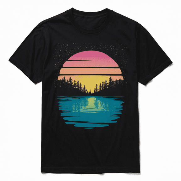 Mens Retro Trees Outdoors Nature Wildlife Forest Premium T-Shirt