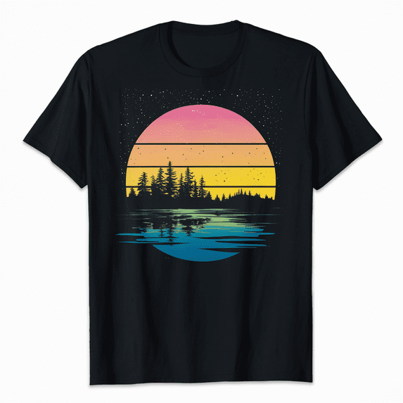 Mens Retro Trees Outdoors Nature Wildlife Forest Premium T-Shirt