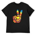 thumbnail image 1 of Mens Retro Tye Dye Peace Sign With Hand Hippie T Shirt Black 2X-Large, 1 of 5