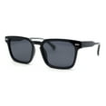 thumbnail image 1 of Mens Retro Vintage Rectangle Keyhole Bridge Plastic Fashion Sunglasses All Black, 1 of 4