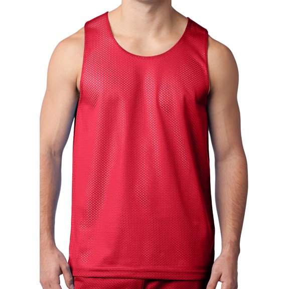 Mens Reversible Active Mesh Tank Top, Extra-Small True Red