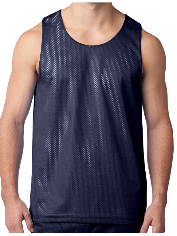 Mens Reversible Active Mesh Tank Top, Large True Navy