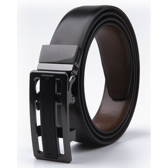 Mens Reversible Belt No Holes Ratchet Belt One Size,Adjust 28-46inch