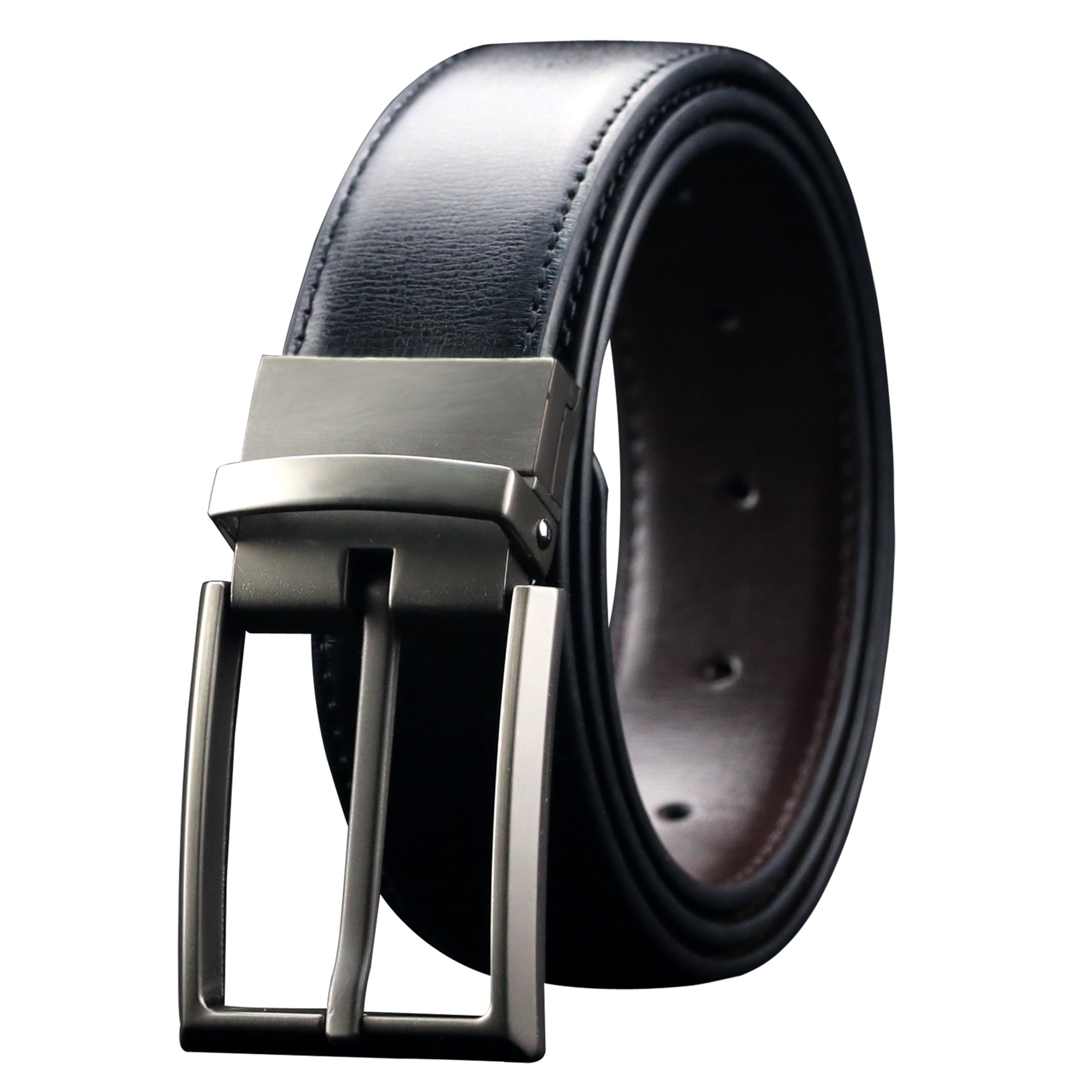 Mens Reversible Leather Belt, Dress Casual Belts for Men, One Belt Reverse  For 2 Sides