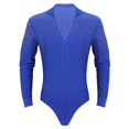 thumbnail image 1 of Mens Rhinestone V Neck Dance Shirts Unitard Ballroom Modern Latin Tango Rumba Long Sleeve Leotard Bodysuit Dancewear, 1 of 6