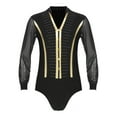 thumbnail image 1 of Mens Rhinestone V Neck Dance Shirts Unitard Ballroom Modern Latin Tango Rumba Long Sleeve Leotard Bodysuit Dancewear, 1 of 6